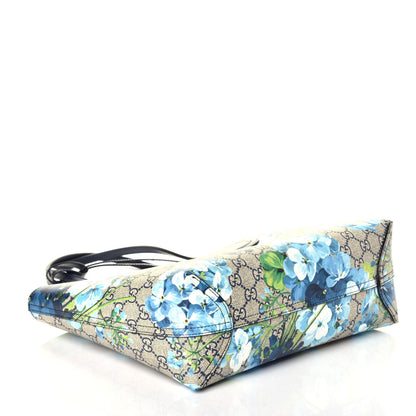 Gucci GG Supreme Monogram Blooms Small Reversible Tote Beige Blue Navy 11 of 30