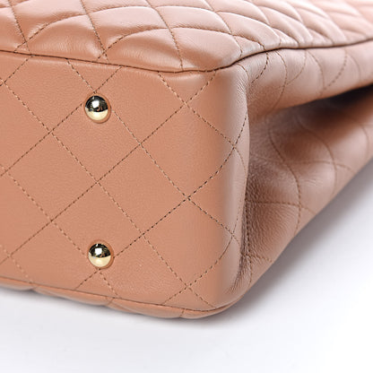 Chanel Lambskin Quilted Large Classic Shopping Tote Camel 11 of 19