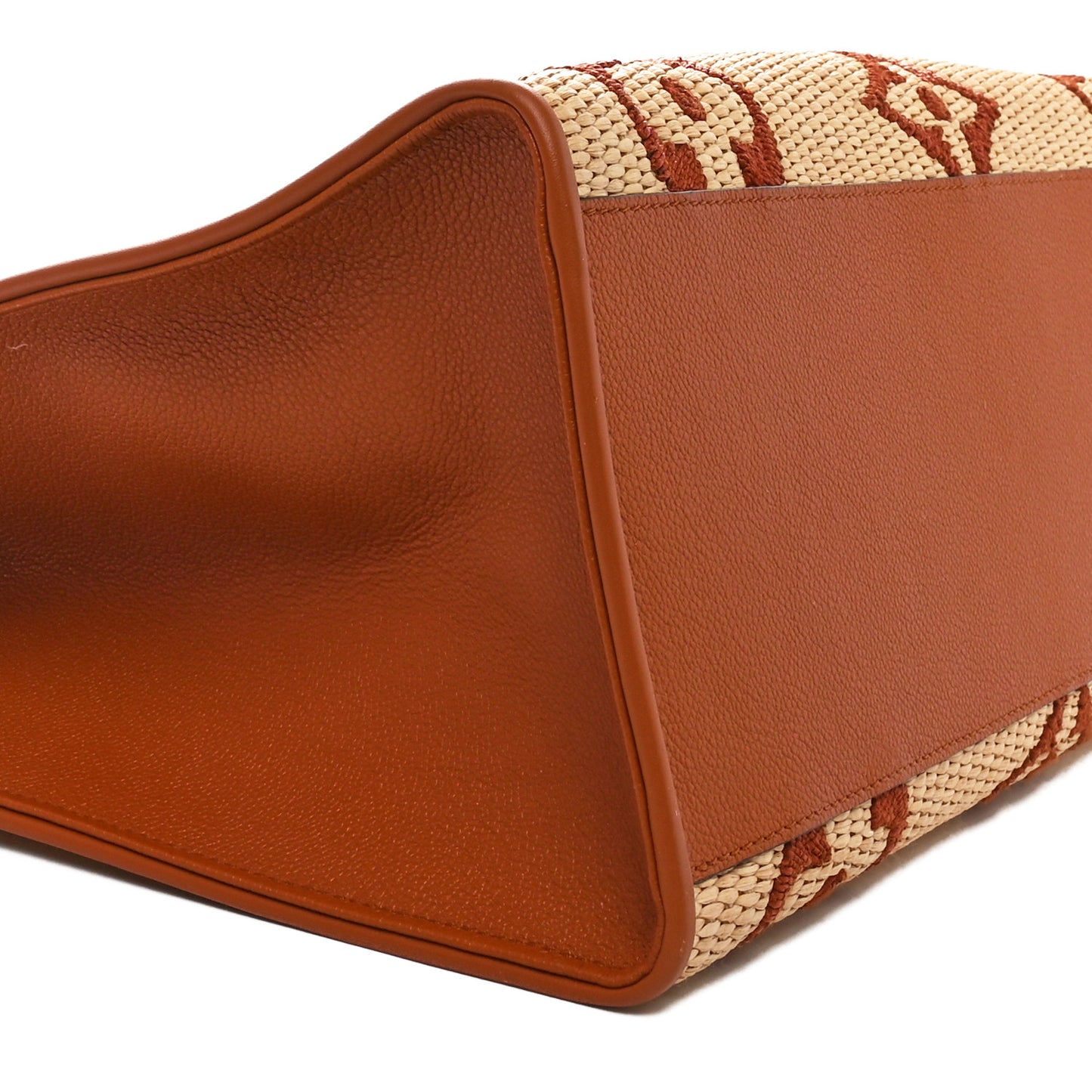 Raffia Calfskin Monogram Giant Onthego GM Tan
