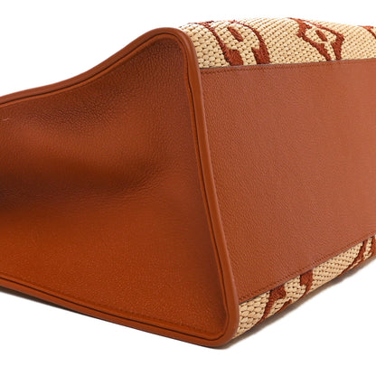Louis Vuitton Raffia Calfskin Monogram Giant Onthego GM Tan 8 of 9