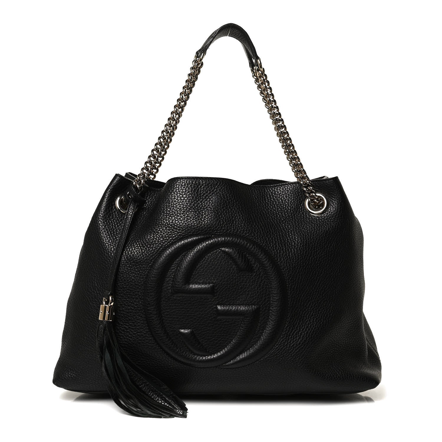 Gucci Pebbled Calfskin Medium Soho Chain Shoulder Bag Black 1 of 11