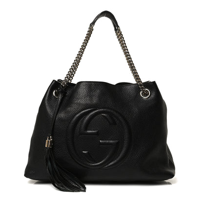 Gucci Pebbled Calfskin Medium Soho Chain Shoulder Bag Black 1 of 11