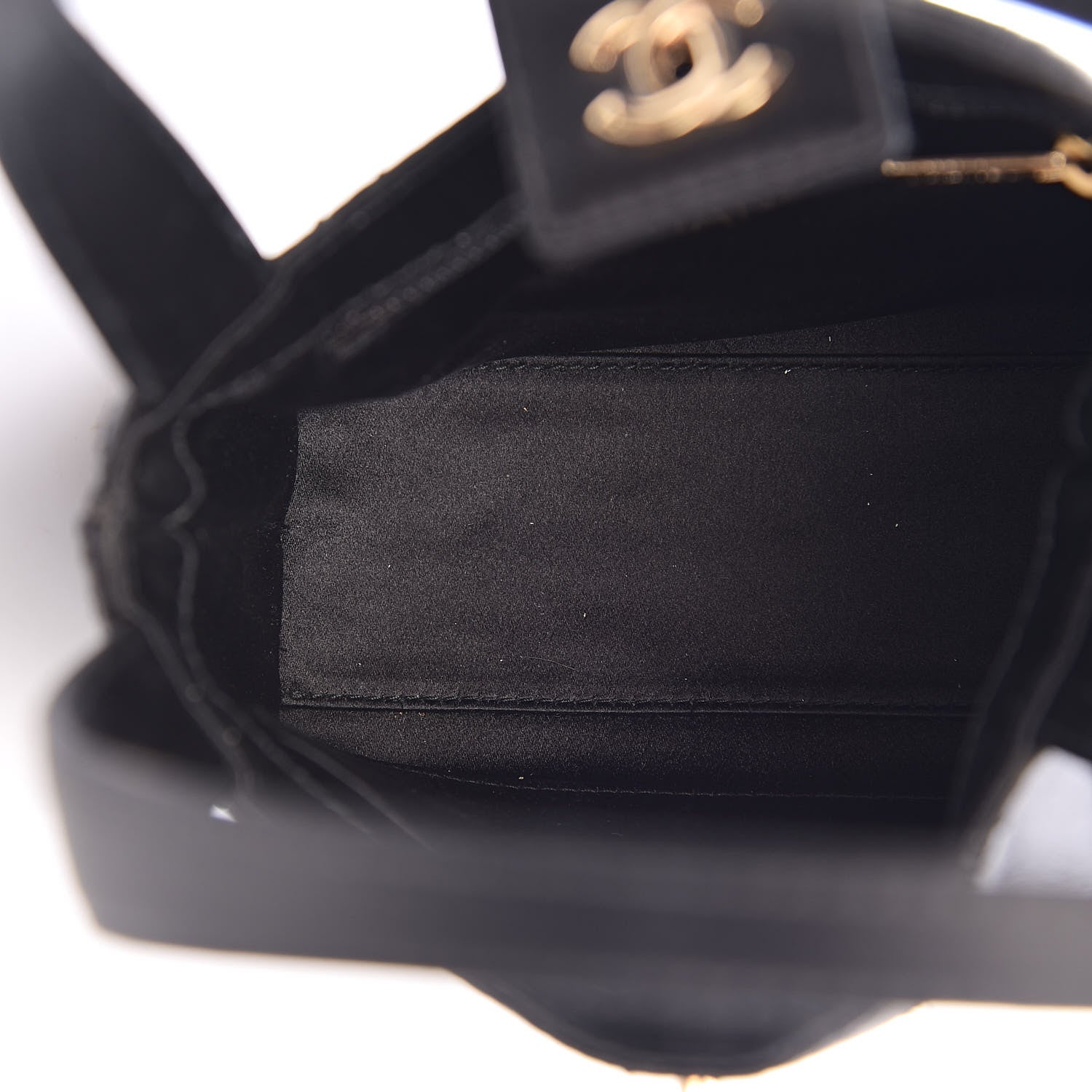 Chanel Satin Quilted Evening Bag Black 5 of 11