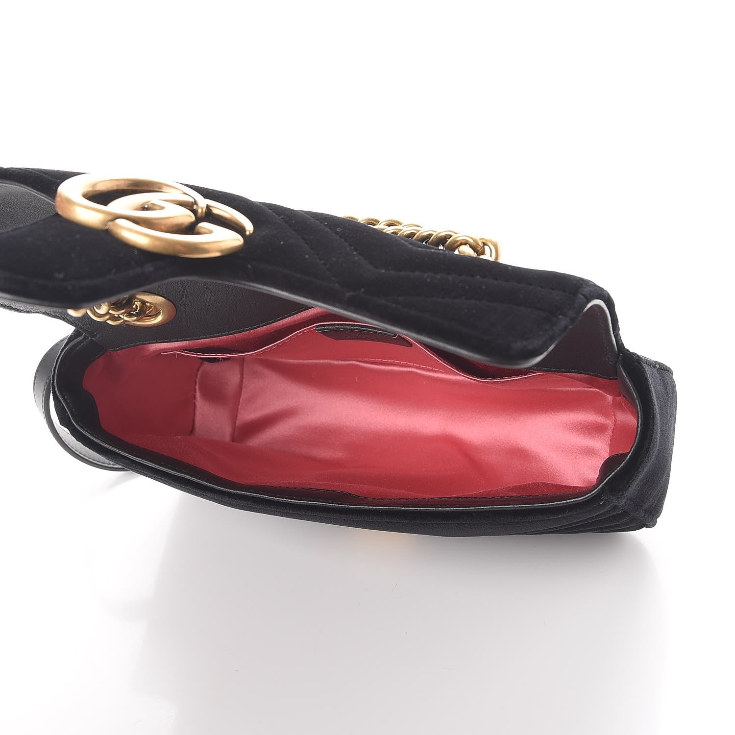 Gucci Velvet Matelasse Mini GG Marmont Shoulder Bag Black 5 of 9