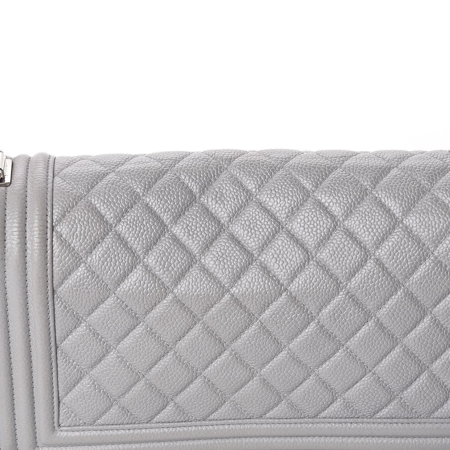 Chanel Iridescent Caviar Quilted Medium Boy Flap Light Grey 12 of 13