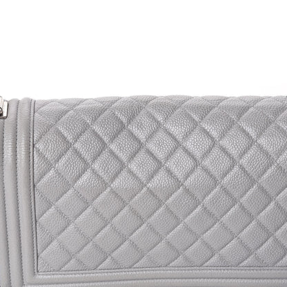 Chanel Iridescent Caviar Quilted Medium Boy Flap Light Grey 12 of 13