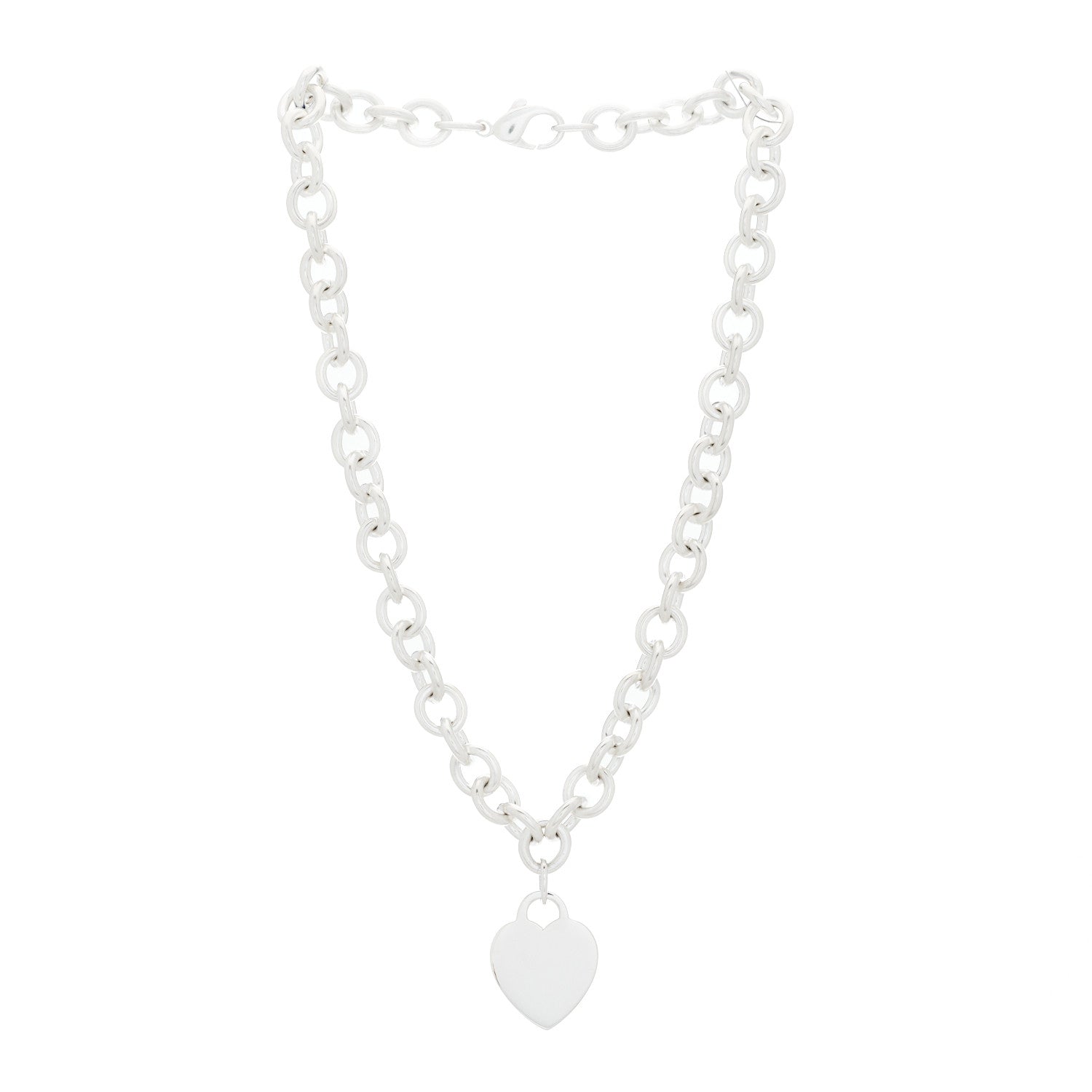 Tiffany Sterling Silver Heart Tag Necklace 3 of 5