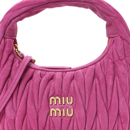 Miu Miu Suede Matelasse Mini Wander Hobo Fuxia 8 of 11