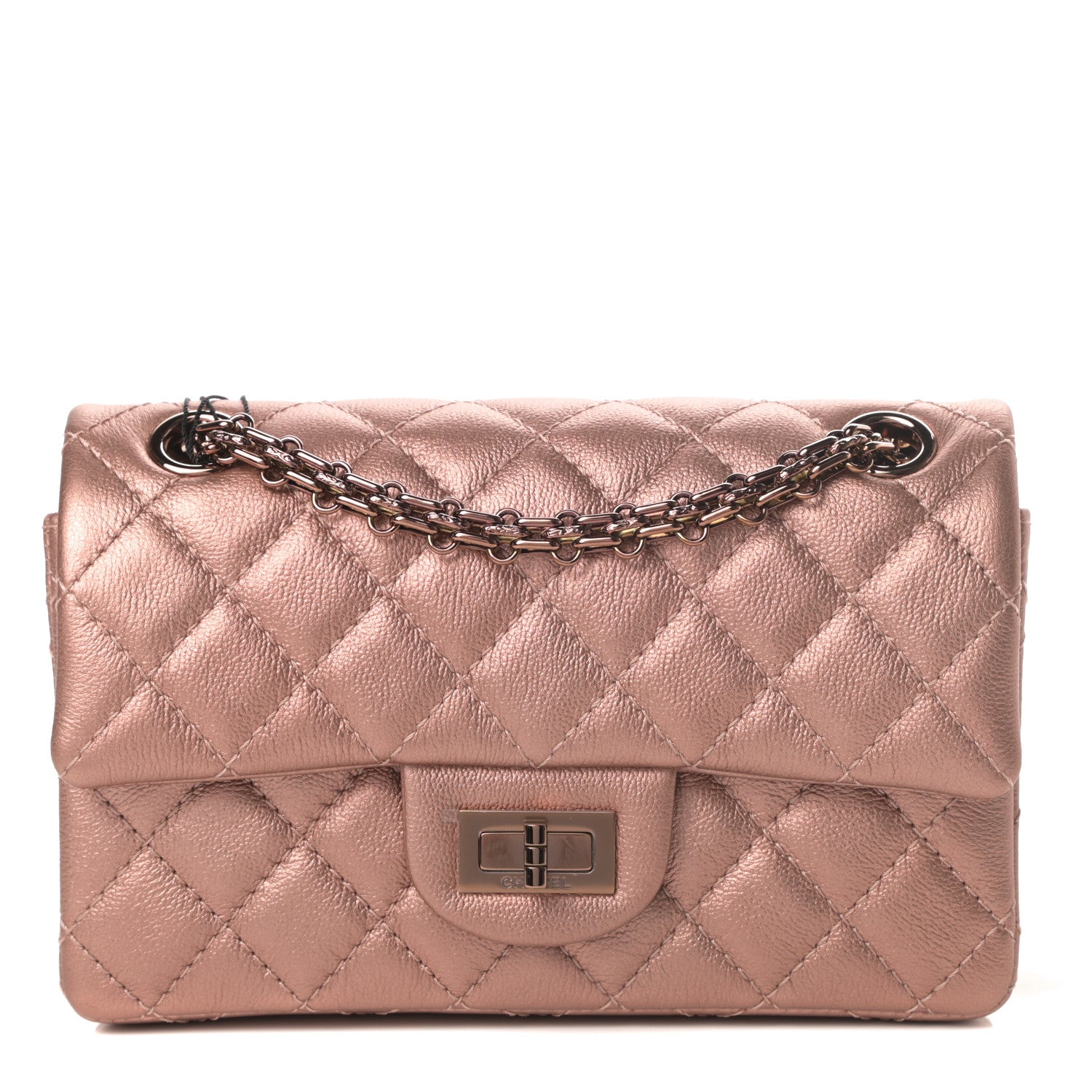 Chanel Metallic Grained Calfskin Quilted 2.55 Reissue Mini Flap Copper Pink 1 of 10