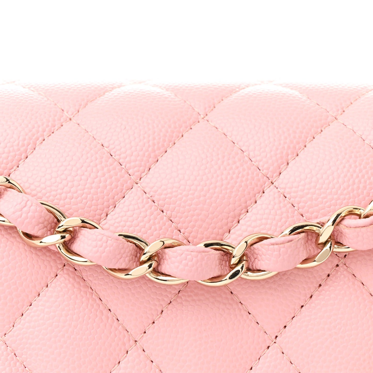 Caviar Quilted Small Double Flap Pink