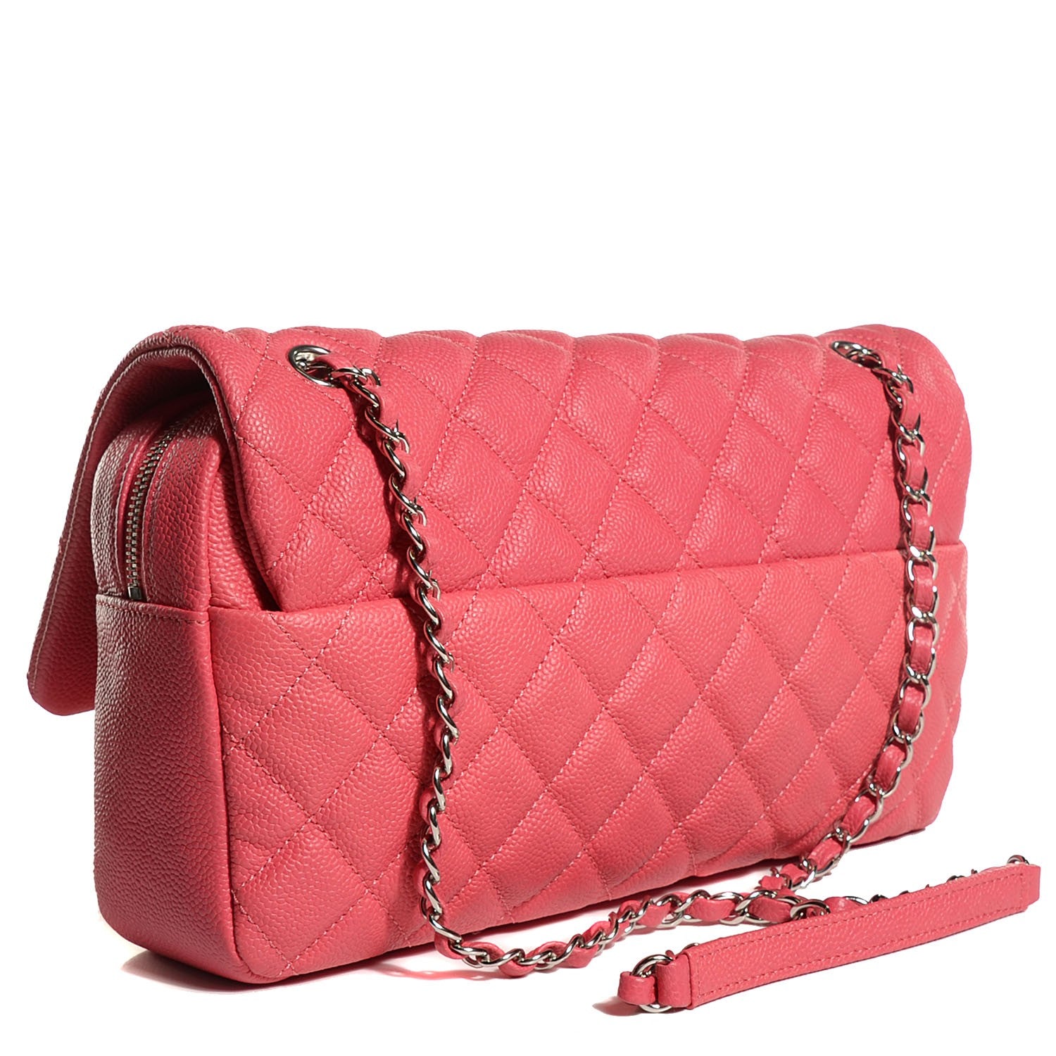 Chanel Caviar Quilted Jumbo Easy Flap Coral 3 of 9