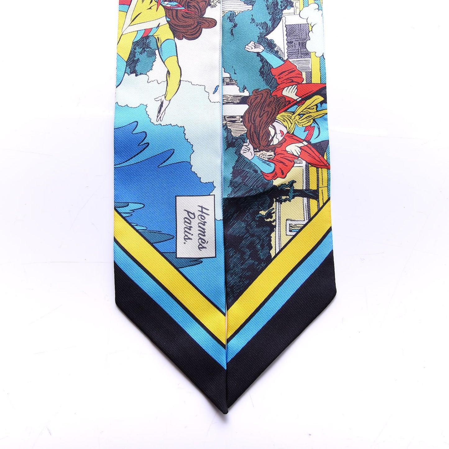 Silk Wow Twilly Bleu Azur Jaune