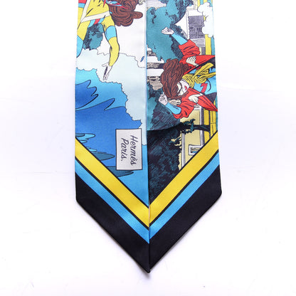 Hermes Silk Wow Twilly Bleu Azur Jaune 2 of 3