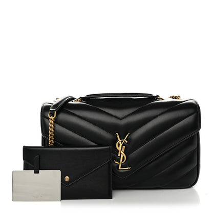 Saint Laurent Lambskin Chevron Quilted Medium Loulou Black 5 of 21