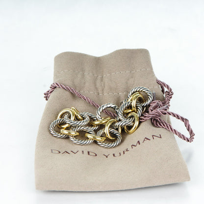 David Yurman Sterling Silver 18K Yellow Gold 12mm Large Oval Link Bracelet 6 of 6