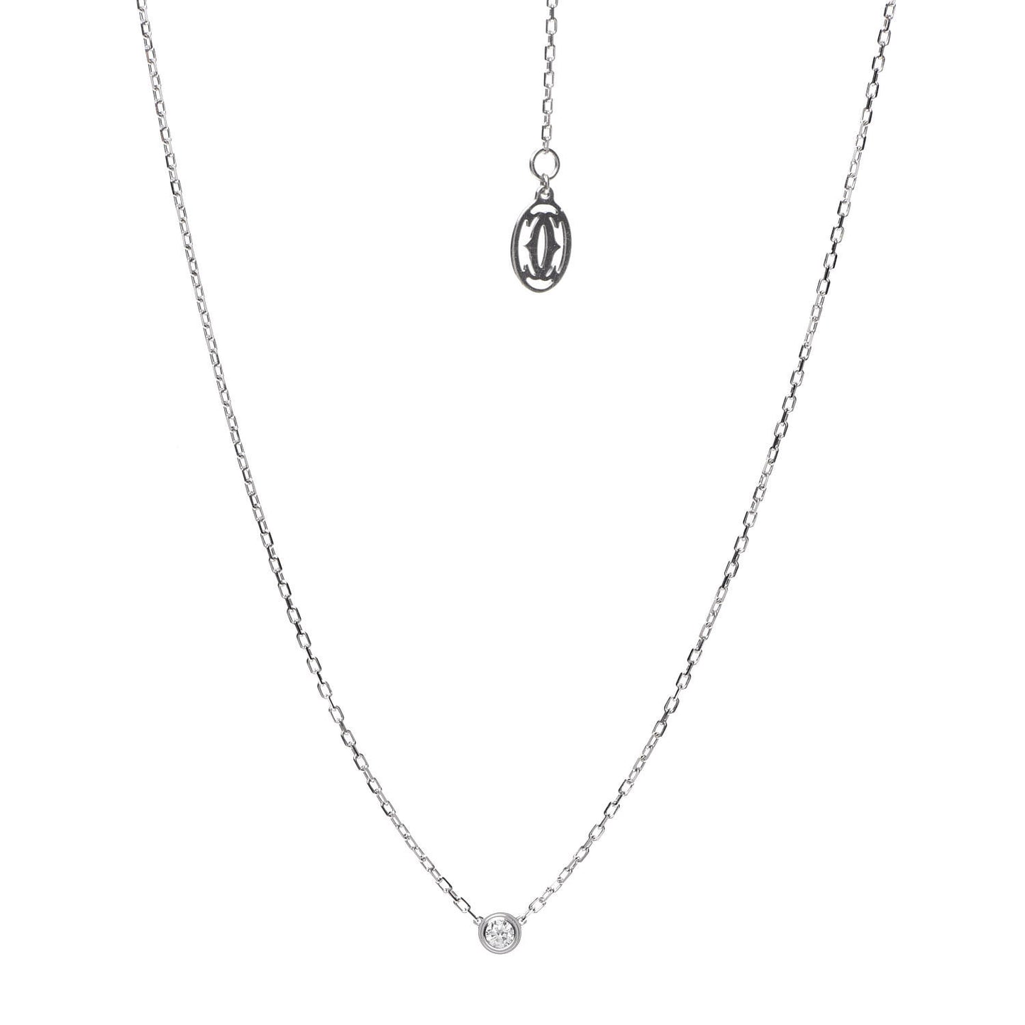 18K White Gold Diamond SM D'Amour Pendant Necklace