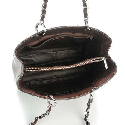 Chanel Calfskin Quilted Grand Shopping Tote GST Dark Brown 5 of 7