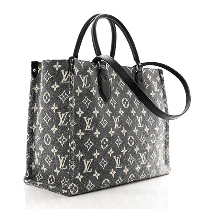 Louis Vuitton Monogram Jacquard Denim Onthego MM Bleu 2 of 10