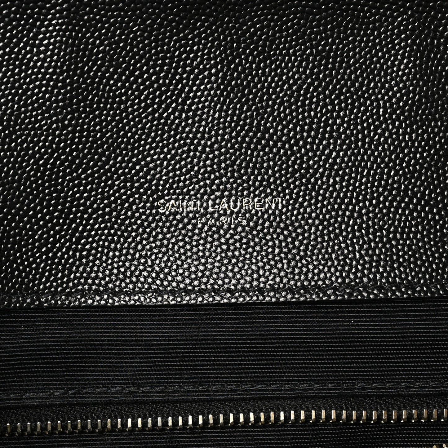 Grain De Poudre Textured Mixed Matelasse Large Triquilt Monogram Satchel Black