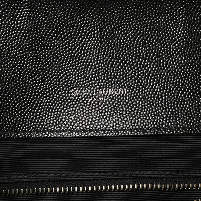 Saint Laurent Grain De Poudre Textured Mixed Matelasse Large Triquilt Monogram Satchel Black 7 of 10