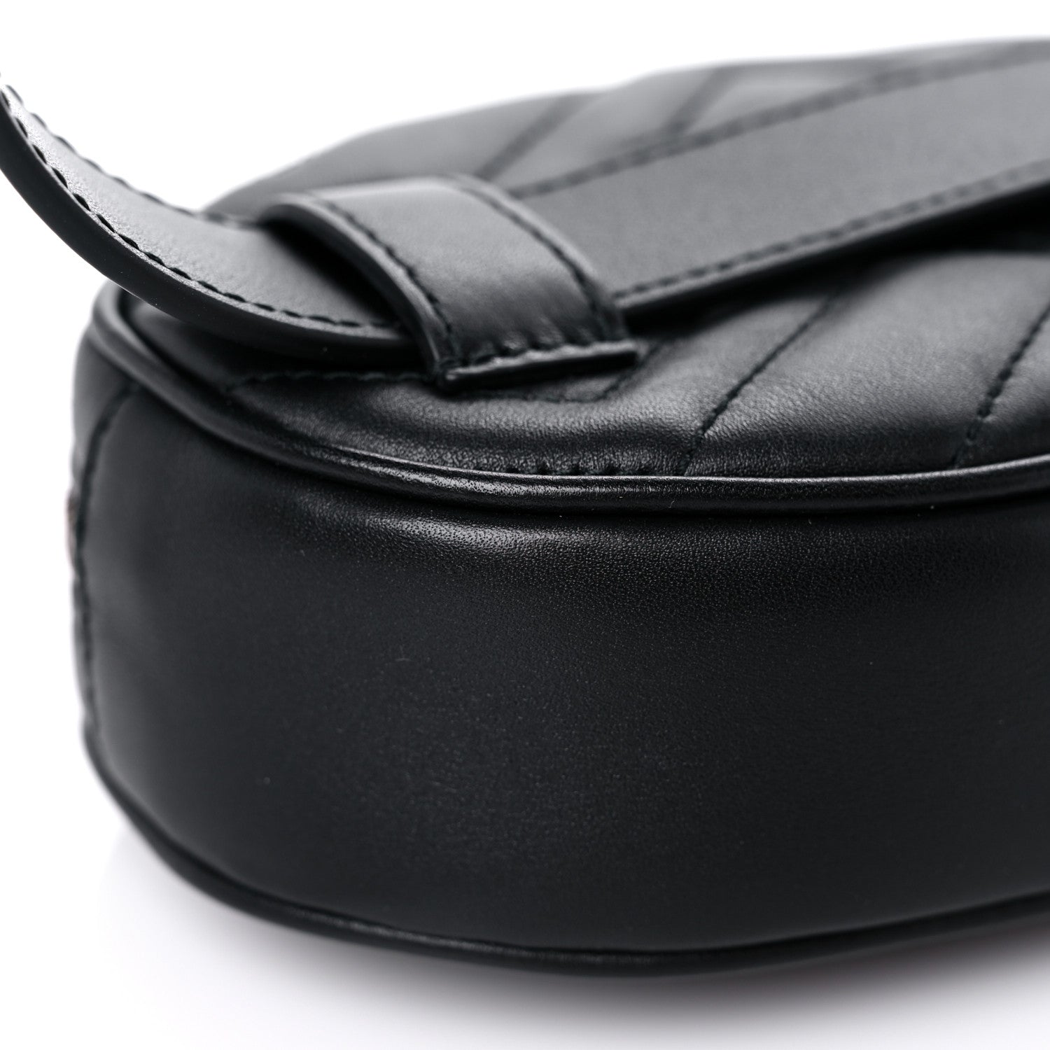Gucci Calfskin Matelasse GG Marmont Belt Bag 85 34 Black 10 of 11