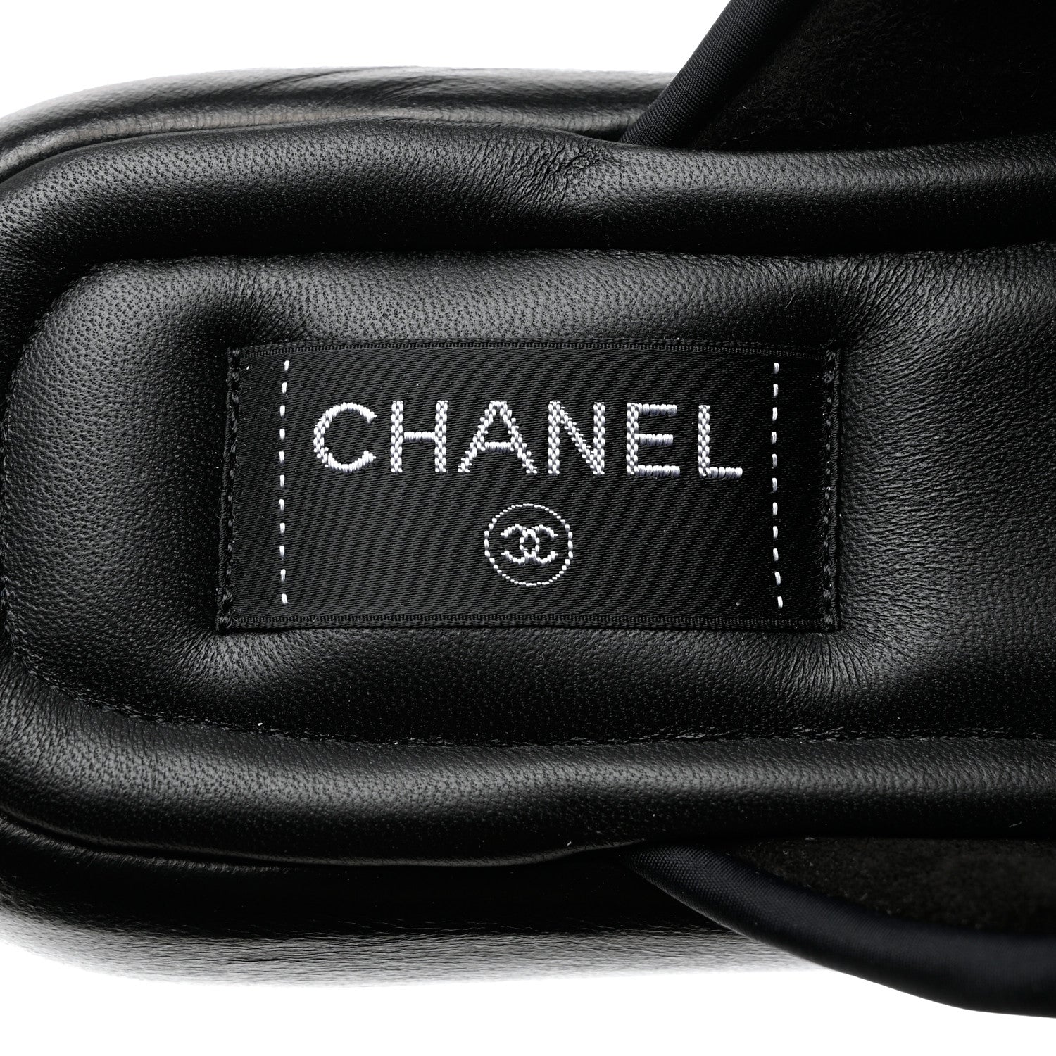 Chanel Fabric CC Mules Sandals 41 Black 7 of 10