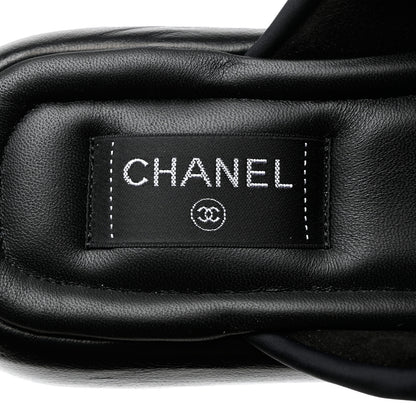 Chanel Fabric CC Mules Sandals 41 Black 7 of 10
