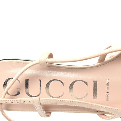 Gucci Suede Mesh Crystal GG Monogram Slingback Ballet Flats 37 Light Powder Skin Rose 8 of 9