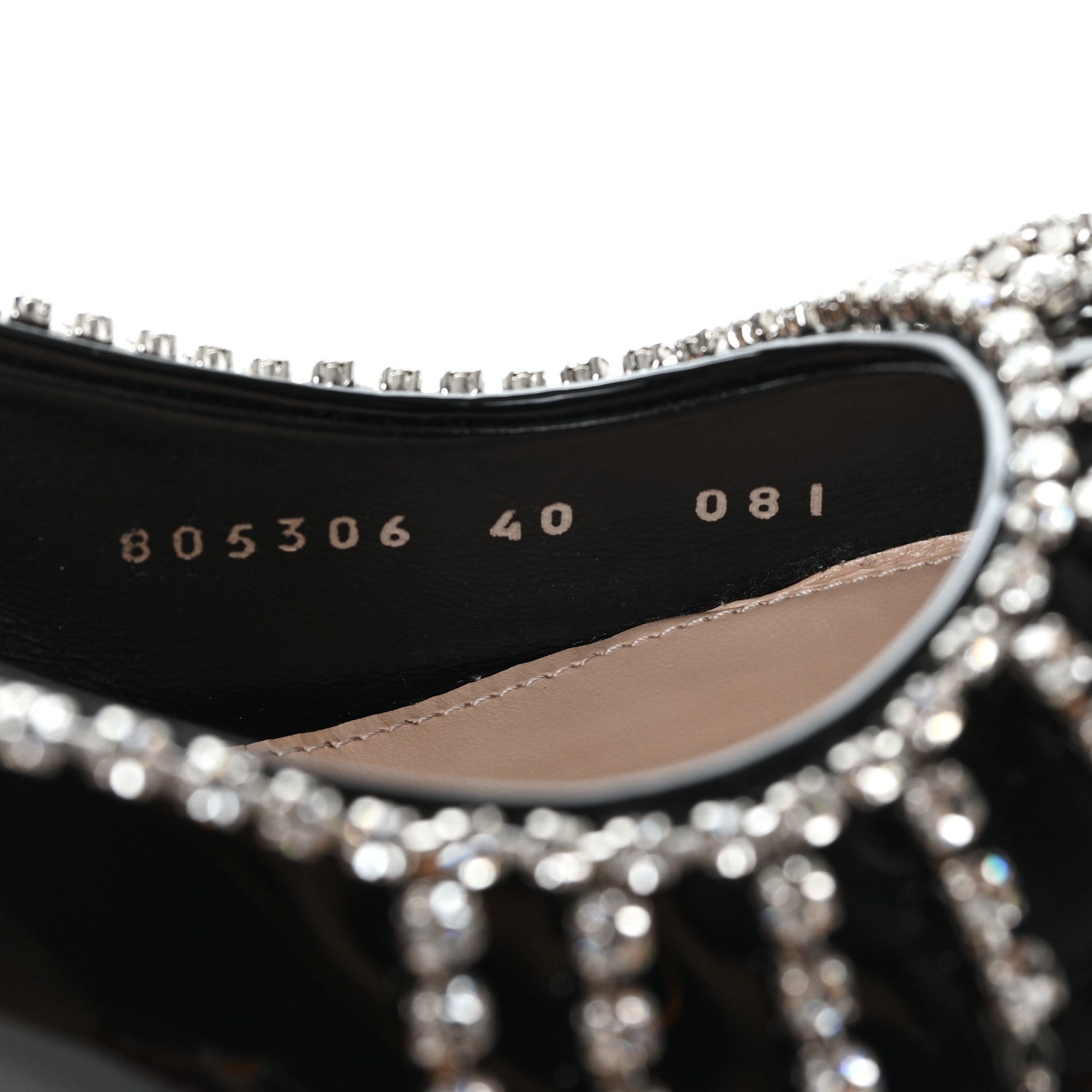 Gucci Vernice Crystal Nappa Charlotte Signoria Slingback Pumps 40 Black 9 of 9