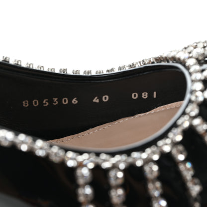 Gucci Vernice Crystal Nappa Charlotte Signoria Slingback Pumps 40 Black 9 of 9