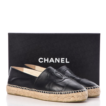 Chanel Lambskin CC Espadrilles 40 Black 10 of 10