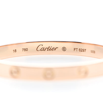 Cartier 18K Pink Gold LOVE Bracelet 16 4 of 8