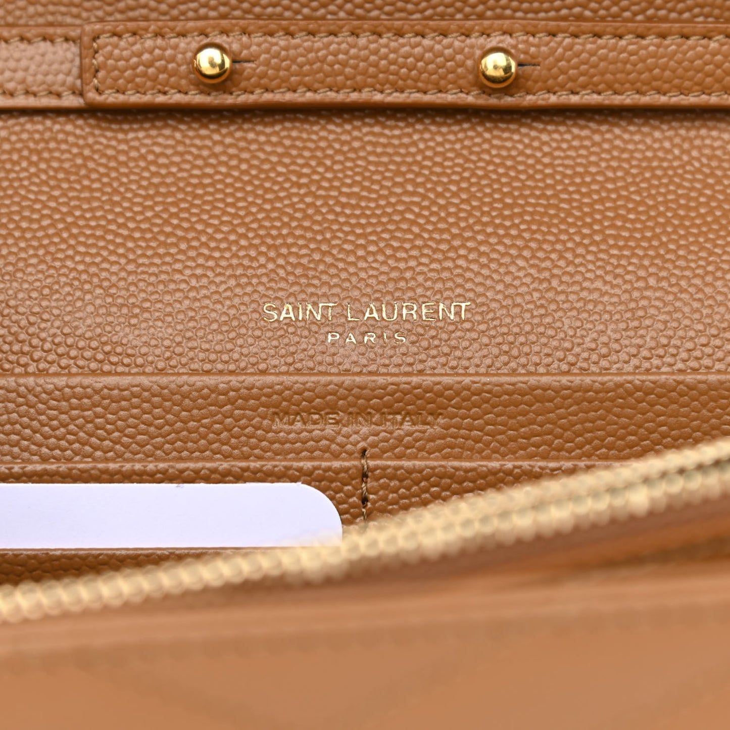 Grain De Poudre Matelasse Chevron Monogram Chain Wallet Dark Natural
