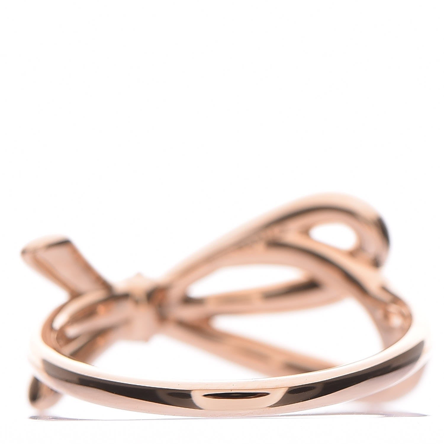 Tiffany 18K Rose Gold Diamond Bow Ring 53 6.25 3 of 5