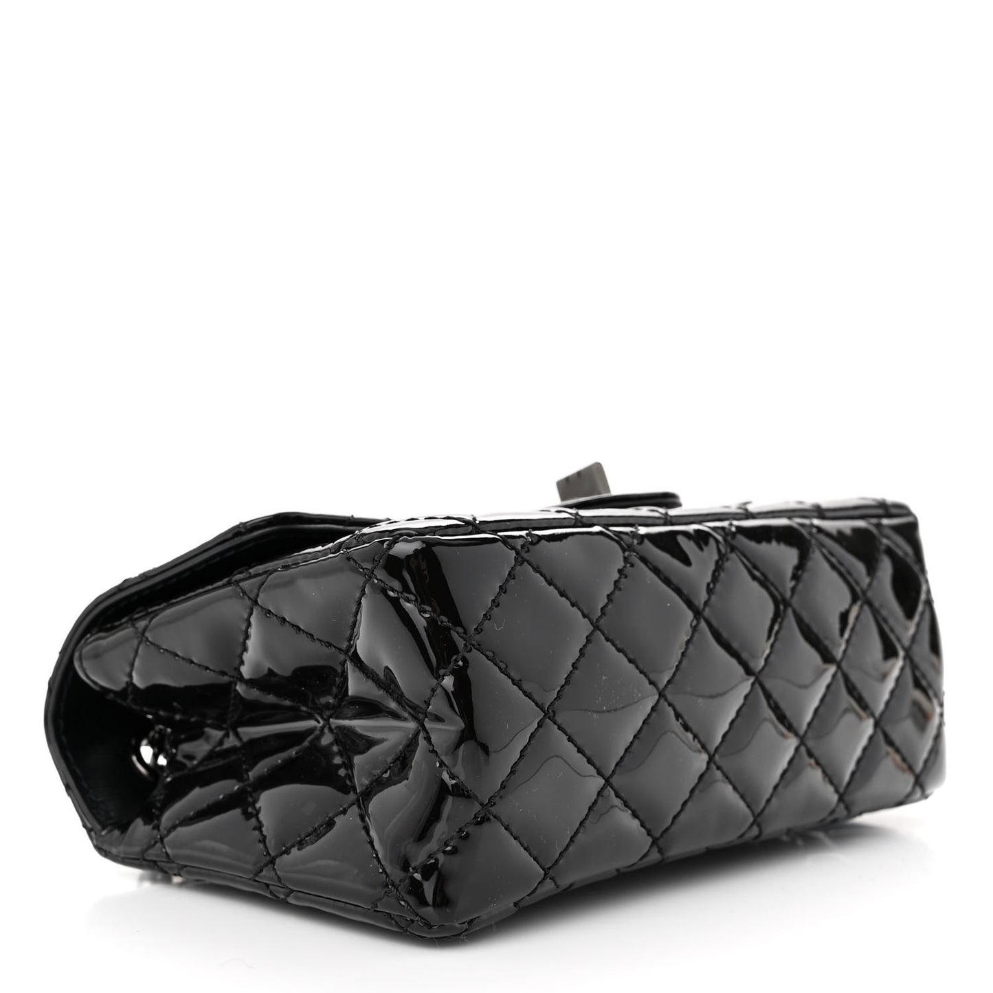 Patent Calfskin Quilted 2.55 Reissue Mini Flap So Black