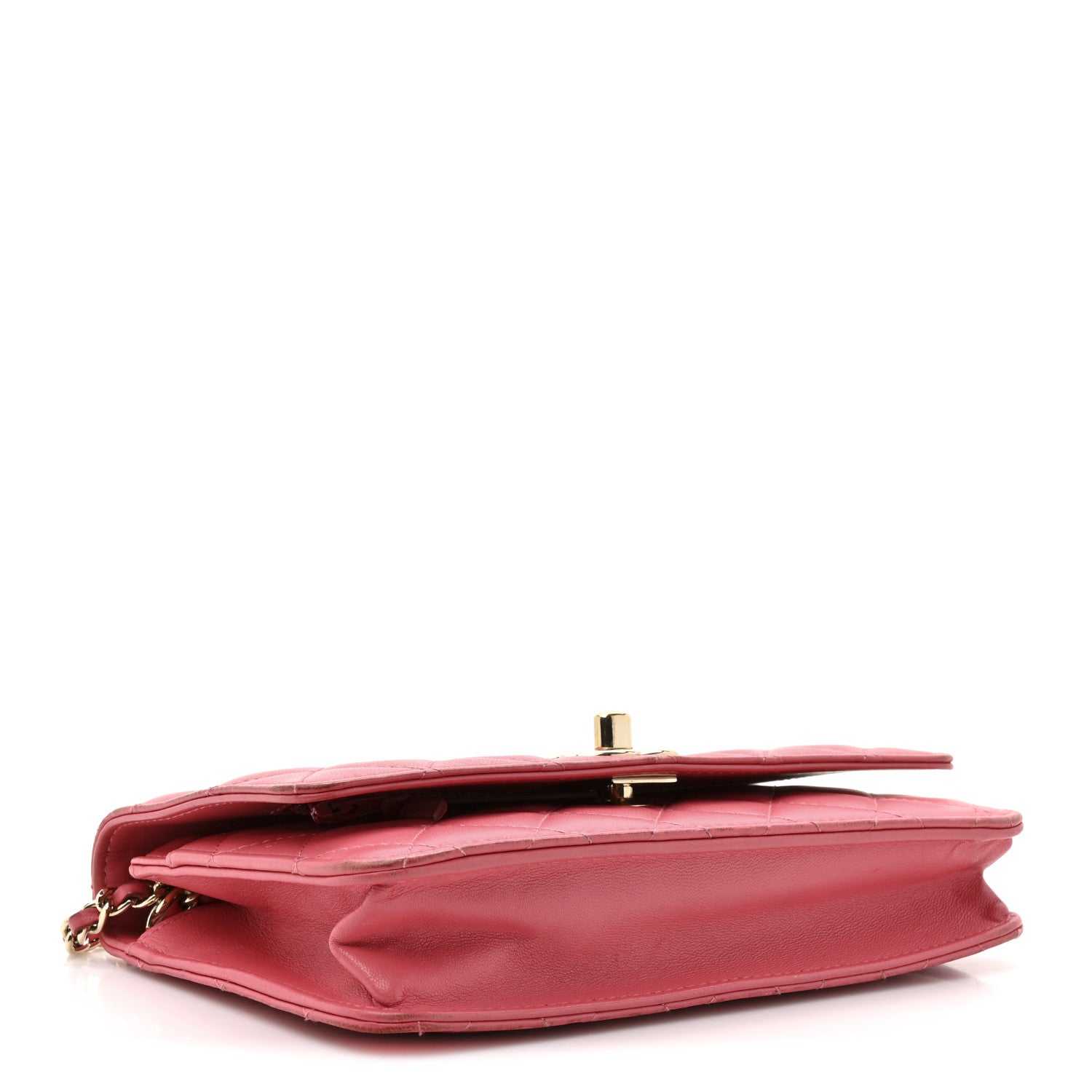 Chanel Lambskin Quilted Trendy CC Wallet On Chain WOC Bright Pink 4 of 18