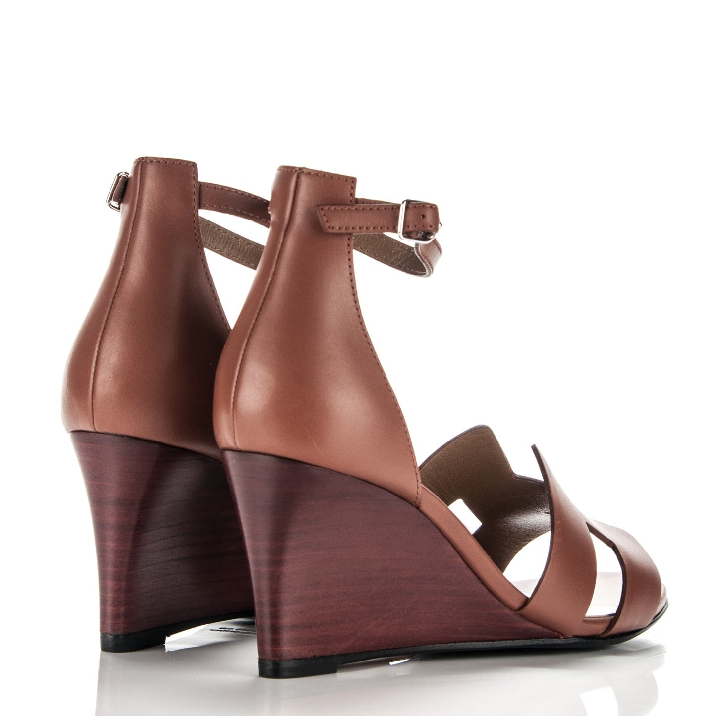 Calfskin Legend Wedge Sandals 36 Gold