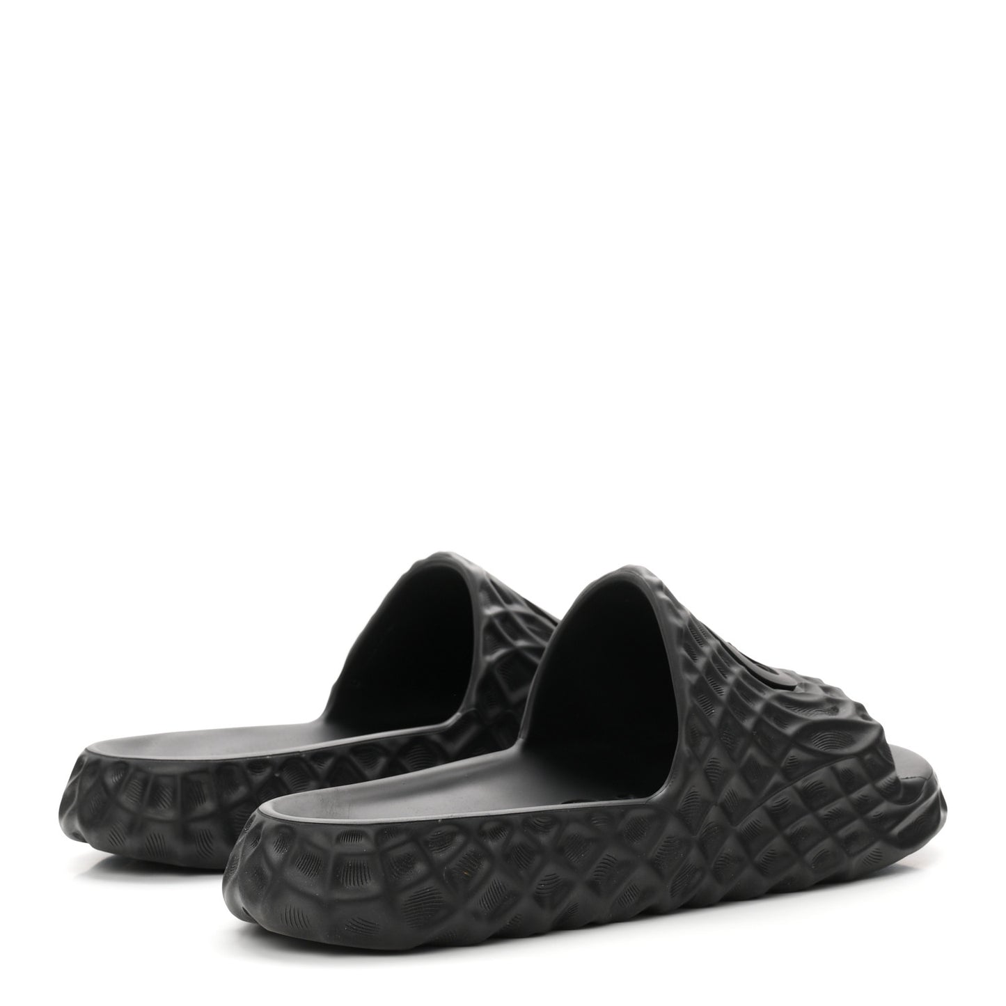 Rubber Interlocking G Mens Slide Sandals 8 Black