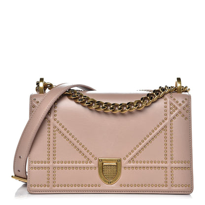 Christian Dior Lambskin Studded Small Diorama Flap Bag Nude 1 of 10