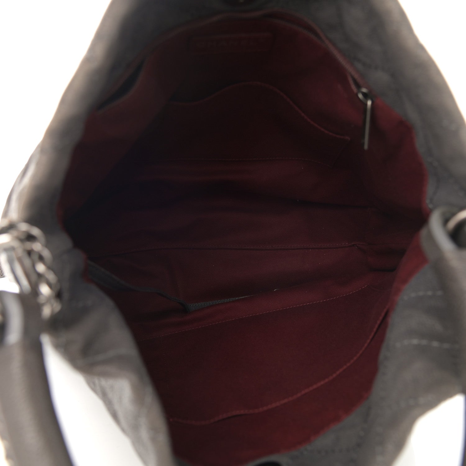 Chanel Iridescent Caviar Quilted Boy Handle Hobo Dark Grey 5 of 12