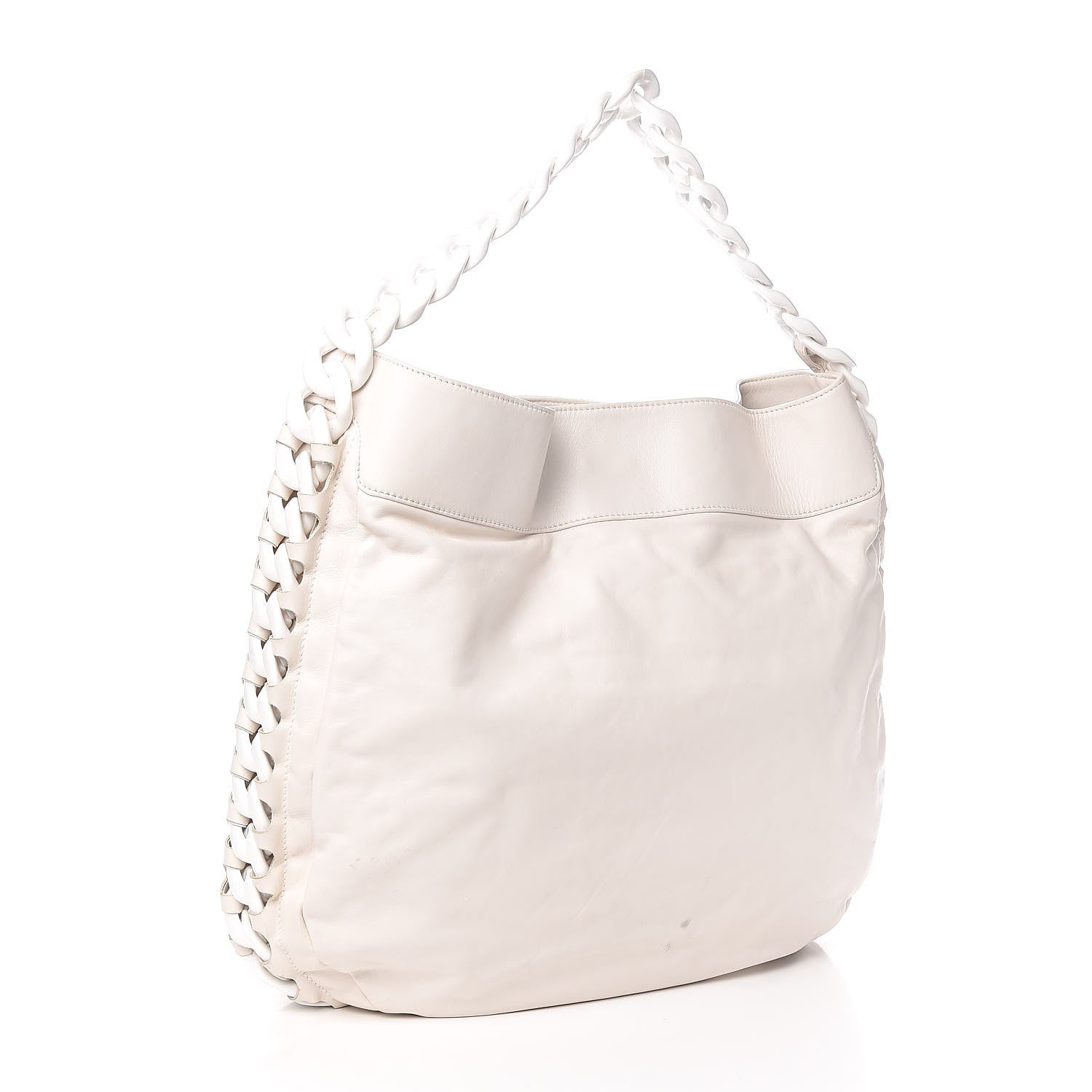 Chanel Calfskin Modern Chain Rhodoid Hobo White 3 of 13