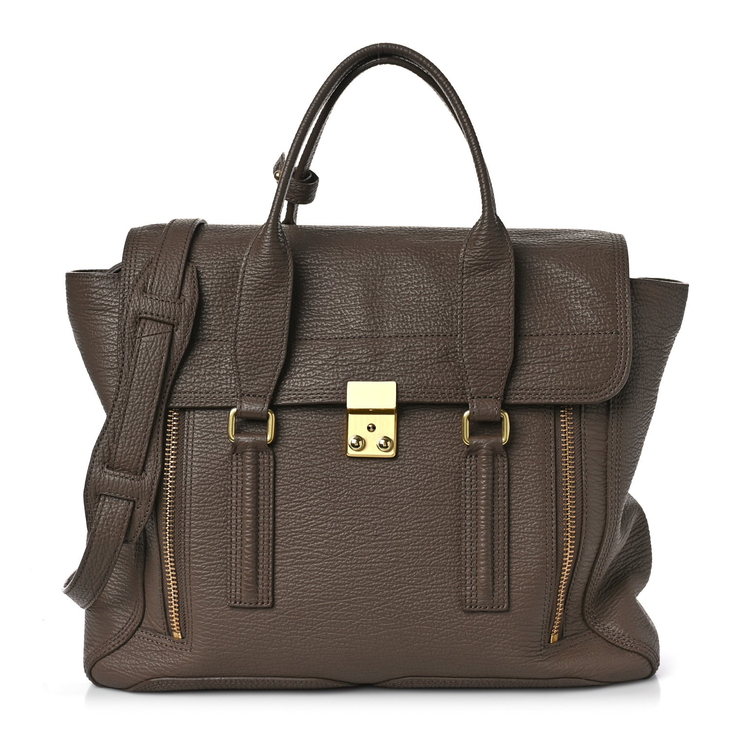 3.1 Phillip Lim Textured Calfskin Medium Pashli Satchel Taupe 1 of 11