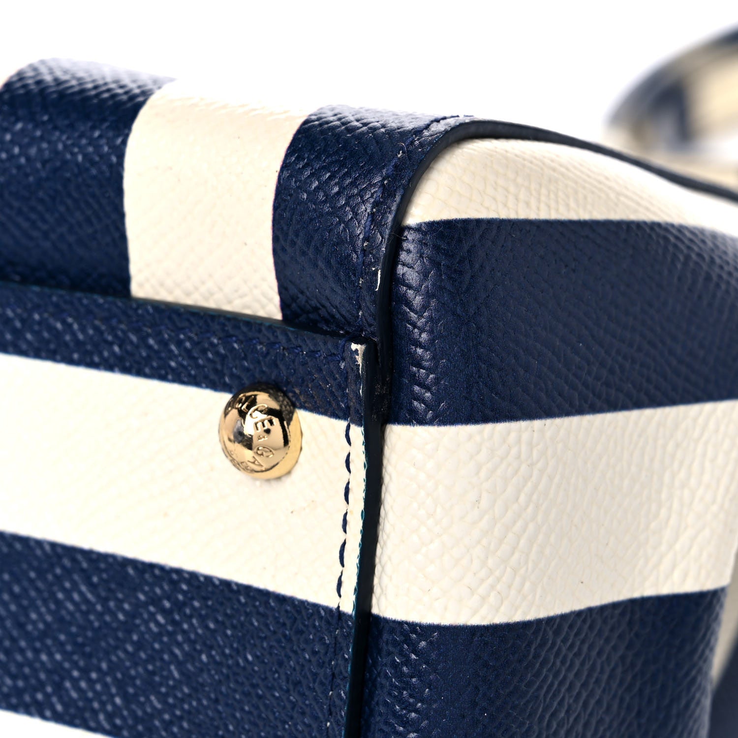 Dolce & Gabbana Dauphine Embroidered Striped Print Medium Miss Sicily Satchel White 12 of 13