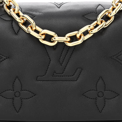 Louis Vuitton Calfskin Bubblegram Wallet On Strap Black 7 of 9