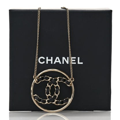 Chanel Lambskin CC Chain Necklace Gold Black 4 of 4