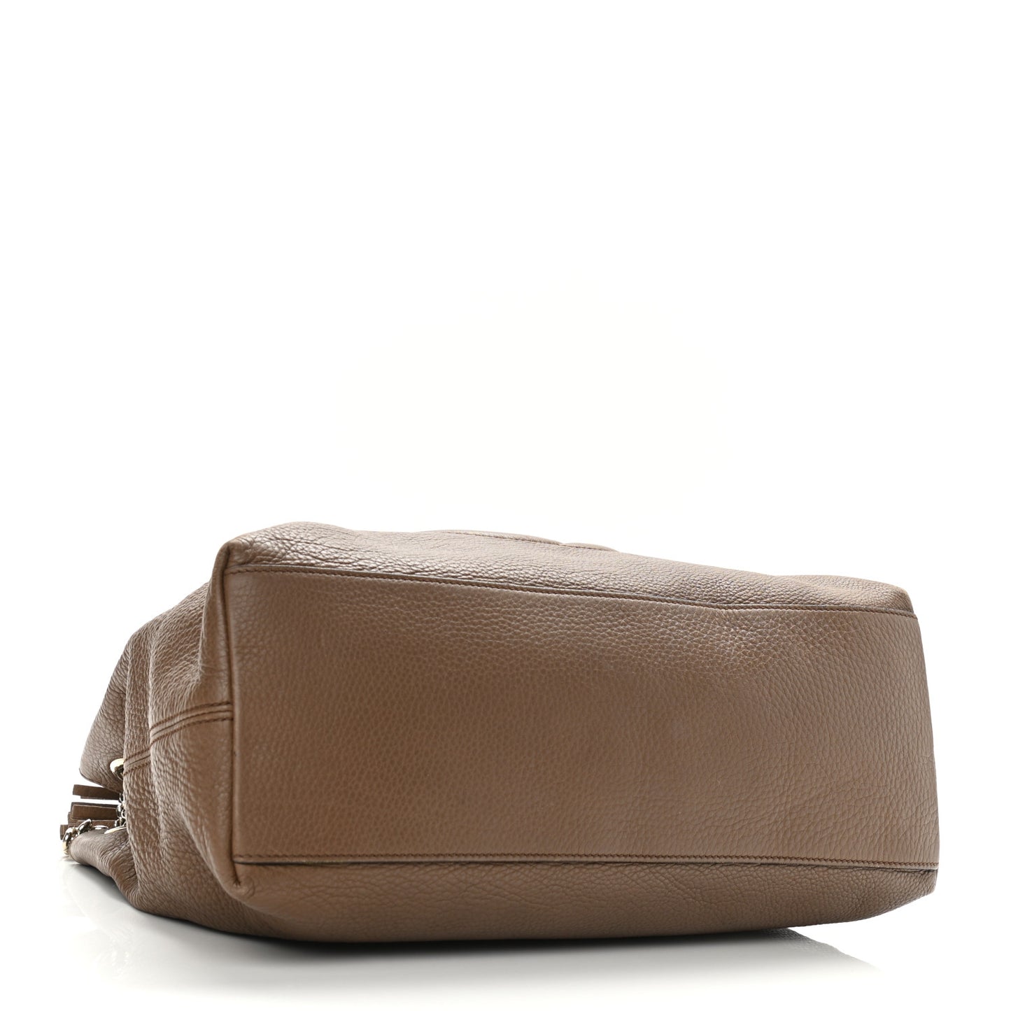 Pebbled Calfskin Medium Soho Chain Shoulder Bag Maple Brown