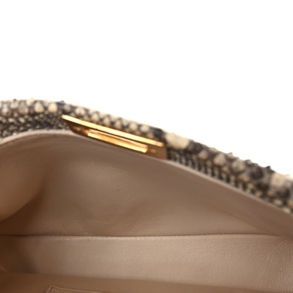 Fendi Snakeskin Shiny Nappa Mini Peekaboo Iconic Satchel Roccia Light Rose 5 of 9