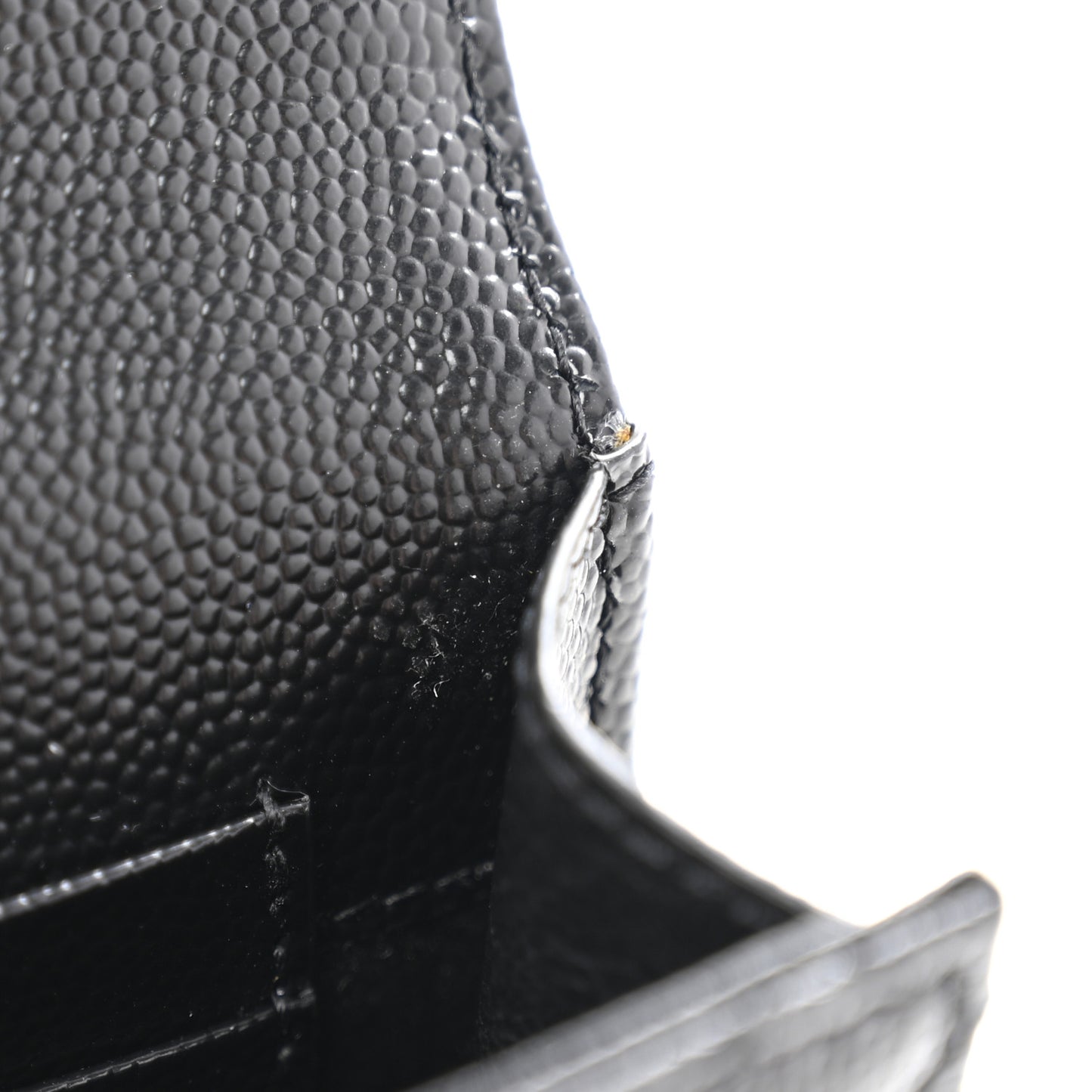 Grain De Poudre Textured Mixed Matelasse Triquilt Small Monogram Envelope Wallet Black