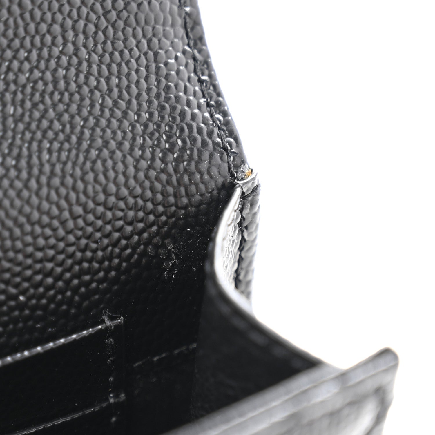 Saint Laurent Grain De Poudre Textured Mixed Matelasse Triquilt Small Monogram Envelope Wallet Black 8 of 10