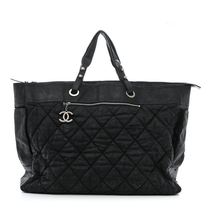 Chanel Coated Canvas Stitched XL Paris Biarritz Tote Black 3 of 20
